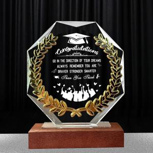 Graduation Gifts for Him Her, 2025 Grad Gifts,Laser Engraved Crystal Keepsakes, Class of 2025 High School College Graduation Gift for Women Men Female Masters Degree