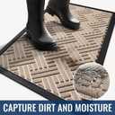 BEHERO Front Door Mat Indoor Outdoor Entrance, 29.5" x 17" Welcome Mat for Entryway, Heavy Duty Absorbent Door Mat, Non Slip Door Mats Outside, Entry Doormat, Beige