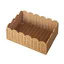Scalloped Edge Basket, Wicker Storage Baskets, Hand Woven Baskets for Shelves,Natural Baskets for Organizing (M-14" L x 10.5" W x 6" H)