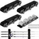 4 Pcs Vertical Mount Fishing Rod Holders for Boat Vertical Fishing Rod Rack for Storage Pole Strap for Boat Deck (gray and black)