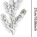 28 Pcs Artificial Flocking Pine Picks Snow Forest Artificial Pine Needles Branches Christmas Fake Greenery Tree Branches DIY Leaves for Christmas Wreaths Garden Party Holiday Decor (White, 28)