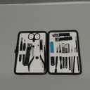 Professional Stainless Steel Nail Clipper Travel & Grooming Kit Nail Tools Manicure & Pedicure Set of 18pcs with Luxurious Case (Black/White)