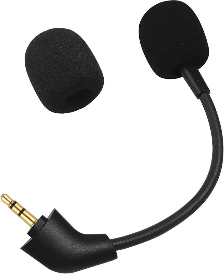 Mic Replacement Boom Compatible with HyperX Cloud II/Core/CloudX 2nd Gen (After Produced 2021)  Straight Jack Gaming Microphone, Noise Cancelling 3.5mm Mic with Foam Cover,Black