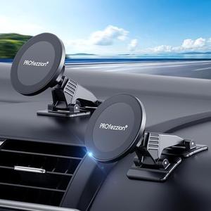 PROfezzion 2-Pack Compatible with MagSafe Car Mount, Magnetic Phone Holder for Car Dashboard, Home & Office Compatible with iPhone 16 15 14 13 12 Pro Max Plus, Mag-Safe Case & All Phones