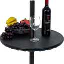Sundale Outdoor Adjustable Umbrella Table, Portable Round Table Tray with Umbrella Hole, for Beach Patio Garden Poolside 20in Dia (Black 20in Dia)
