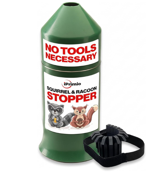 iPrimio 18" Squirrel Baffle  Easy Install Pole Wrap Around Baffle: Protect Hanging Bird Feeders, Squirrel Baffles for Feeders, No Tool Install, Durable Weather Resistant, for Bird Feeder Poles