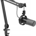 FIFINE Dynamic Podcast Microphone Set with Boom Arm Stand, Studio XLR/USB Microphone for Recording Vocal Streaming, Metal Mic with Mute Tap, Headphone Jack, Heavy Duty Boom Arm-K688T