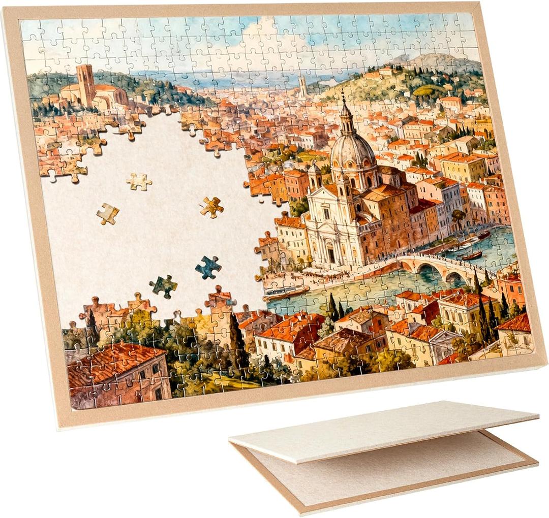 Jigsaw Puzzle Board for 1000 Pieces, Foldable Puzzle Board, 31.5" x 24" Felt Display Board