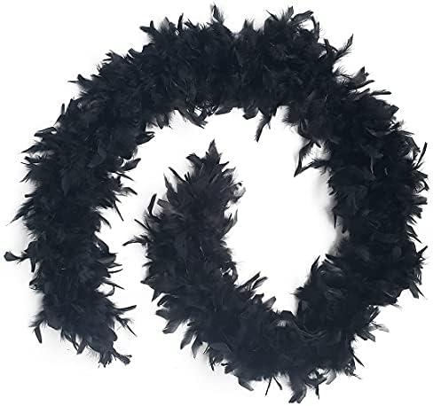 2 Yards 80g Turkey Chandelle Feather Boa for DIY Craft,Party Dancing Dress Up, Halloween Decoration