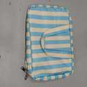 Toiletry Bag for Women Travel Water-resistant Cosmetic Bag Fashion Stripes Makeup Bag with Hanging Hook Preppy for Store Toiletries Cosmetic Accessories Medium Blue