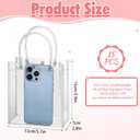 woric Clear Gift Bags with Handles, 15 PCS Small Plastic Party Favor Bags Reusable Transparent Gift Wrap Goodie Bag Bulk for Mother's Day Weddings Birthdays 5.9"x5.1"x2.75"