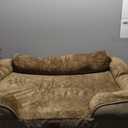 Orthopedic Dog Beds for Large Sized Dogs, Waterproof Egg-Crate Foam Pet Couch Bed with Soft Sides, Non-Slip Dog Sofa with Flannel Removable Washable Cover, 35" L Supportive Pet Sofa, Brown