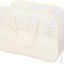 Collapsible Laundry Baskets with 3 Compartment, 150L Tear-proof Pop Up Hamper, Foldable Laundry Basket with Tote Handles, Dirty Clothes Hamper for Laundry, Bedroom, Bathroom, Dorm Beige