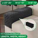 OHSIO Couch Cushion Covers, Super Soft Thicker Fleece Sofa Cover Stretch Sectional Sofa Slipcover Washable Pet Friendly Anti-Slip Stain Resistant Furniture Cover for Home(1 Armrest Cover,Dark Gray)