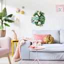 18" St. Patrick's Day Shamrocks Wreath for Front Door Artificial Clover Wreath with Hydrangea Green Leaves Bow Welcome Board for Irish St. Patrick's Day Decoration Home Spring/Summer Decor