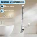 Electric Spin Scrubber,Cordless Cleaning Brush,Shower Cleaning Brush with 8 Replaceable Brush Heads, Power Scrubber 5 Adjustable Speeds for Floor Bathroom Shower Bathtub Glass Car