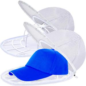 Hat Washer Cage for Baseball Caps for Washing Machine or Dishwasher, Washer for baseball caps with Mesh Bags, Hat Cleaner/Cleaning Protector Cage (2 Pack White)