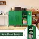 Metal Storage Cabinet 39.5” Decorative Storage Cabinet with Door & 2 Adjustable Shelves for Home Office Garage Kitchen (Green)