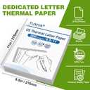 TUXIYA 500 Sheets Thermal Printer Paper 8.5 x 11 Inch,BPA free Advanced Thermal Printing, US Letter Size Thermal Paper Compatible Most Portable Printers