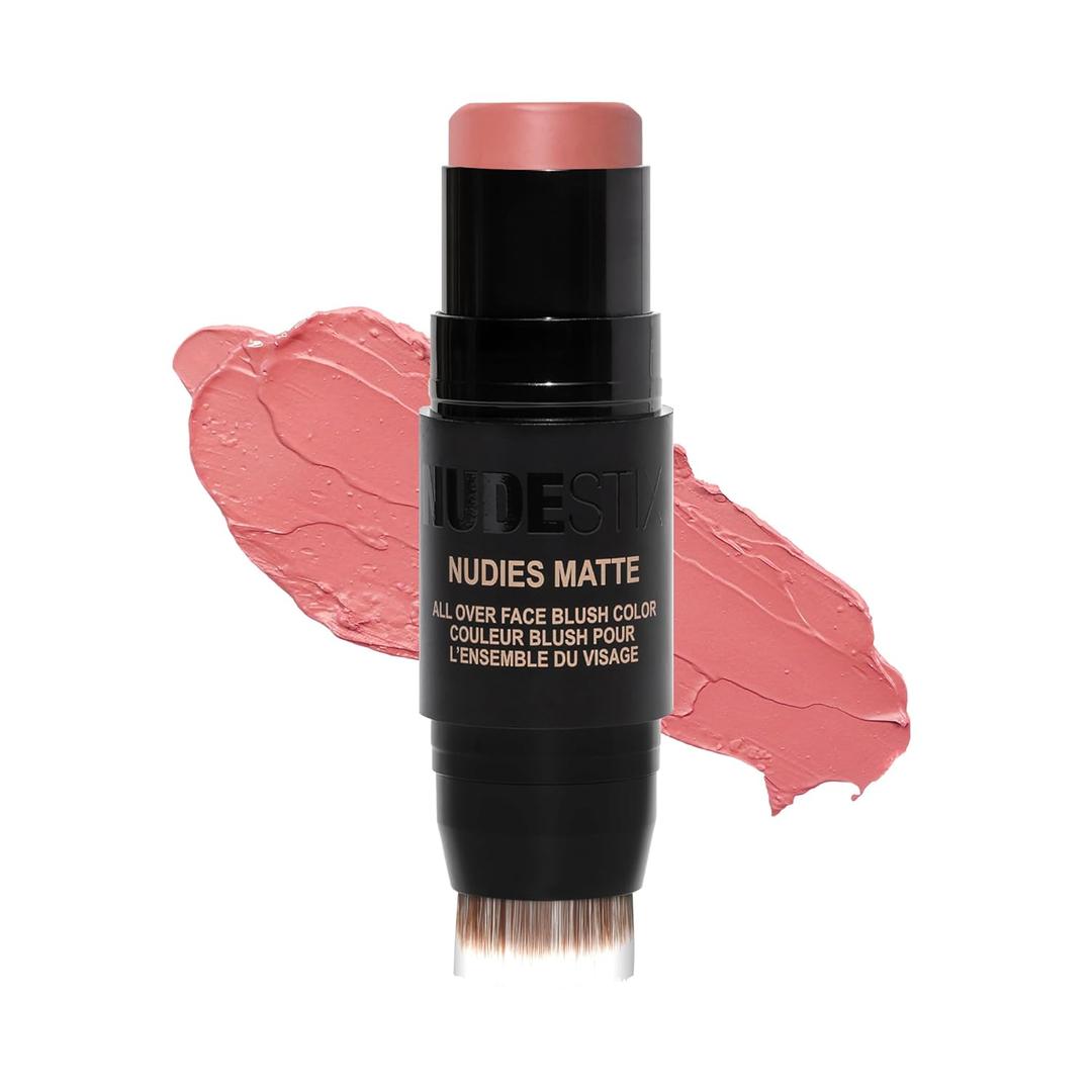 Nudestix Nudies Blush Stick  3-in-1 Cream Blush for Cheeks, Eyes & Lips with Built-In Brush | Soft Matte Finish for a Natural Flush