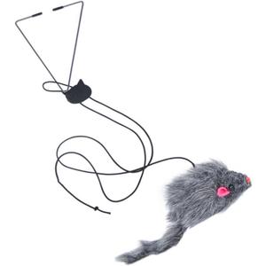 Wear-Resistant Hanging Kitten Teaser Interactive Toy Function for Indoor Play and Exercise Black Mouse Promotes Cat
