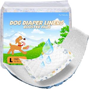 Dog Diaper Liners 100ct, Disposable Dog Diaper Pads Liner Female and Male Super Absorbent Doggie Period Diaper Inserts fit Most Puppy Diapers,Belly Band(Long)
