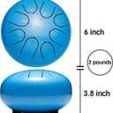 Lronbird Steel Tongue Drum Percussion, 6 Inch 8 Notes Musical Instruments, Music Gifts for Family Friends (Blue)