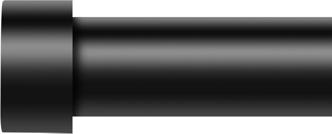 Curtain Rods for Windows 72 to 144 Inch(6-12 Feet),1" Diameter Black Rods with Modern Style End Cap Finials,Size:36-144 Inch