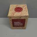 Gusto Nostro Natural Marble Mortar and Pestle Set | 5 Inch - 2.5 Cup Large Mortar Pestle Set for Grinding Herbs, Nuts, Grains | Pesto Grinding and Guacamole Stone Bowl | Marble Spice Crusher (Black Zebra with White Stripe)