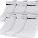 NIKE Performance Cushion No-Show Socks with Band (6 Pairs) (Medium, White/Black)