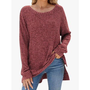 Long Sleeve Sweaters Women's 2024 Fall Winter Fashion Loose Fit Long Sweatshirts for Women Women's Knitted Blouses,Size XL