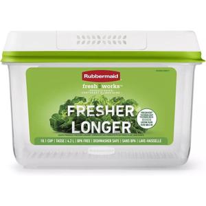 Rubbermaid FreshWorks Saver, Large Produce Storage Container, 18.1-Cup, Clear