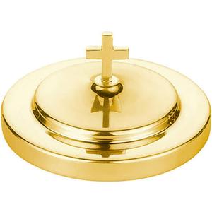 Sudbury Polished Brass Tone Bread Plate Communion Tray Cover, 6 1/2 Inch
