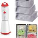 Travel Vacuum Storage Bags with Rechargeable USB Pump, 15 Pack Carry-On Size Compression Packing Bags for Luggage and Suitcase, Space Saver for Clothes and Clothing Travel