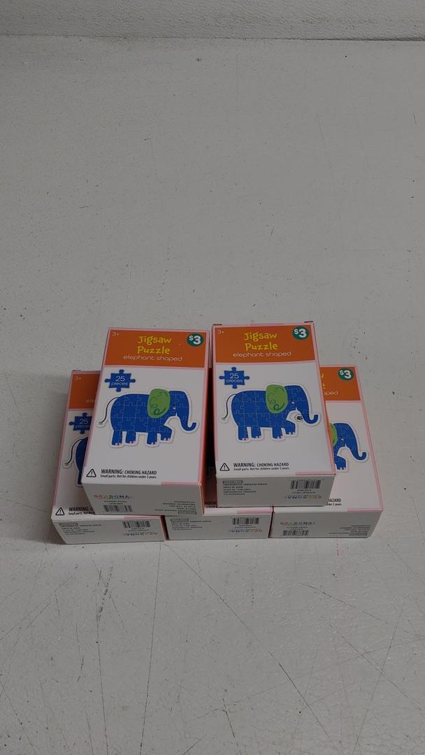 Jigsaw Puzzle Elephant Shaped 25 PCS 5Pack
