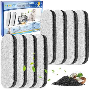 8 Pack 75oz/2.2L Dog Water Fountain Filters Compatible with MAILOFY WF220 75oz/2.2L Stainless Steel Fountain, Dog Fountain Carbon Filter Replacement Fit for Automatic Pet Water Dispenser