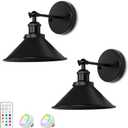 Battery Wall Sconces Set of Two, Battery Operated Sconces, Dimmable Cordless Wall Sconce, RGB Fabric Wall Lights No Hardwired Need, Suitable for Bedroom Living Room Corridor Kitchen
