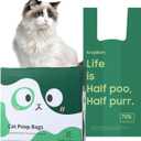 125 Count Cat Poop Bags with Handles, Disposable Litter Bags for Pet Poop, Extra-Thick Kitty Cat Waste Bags Easy Tie Leak-Proof Strengthen Unscented (Made of 70% Recycled Plastic)