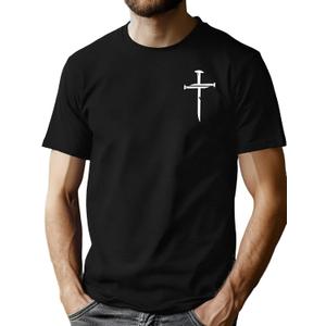 Christian Shirts for Men Jesus Faith T-Shirt Cross Shirt Inspirational Religious Tee for Him (Small, Black)
