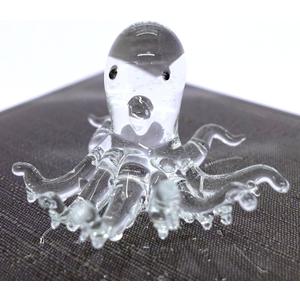 Octopus Tiny Miniature Hand Blown Glass Art Figurines Sea Animals Collectible Gift Decorate (Clear)