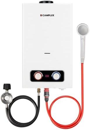 CAMPLUX 2.64 GPM Tankless Propane Water Heater, Portable Water Heater Outdoor with Overheating Protection, for Camping, Cabins, Barns, Easy Installation, 68,000 BTU, BD264