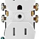 Leviton 15 Amp 125 Volt Tamper Resistant Duplex Receptacle, 10 Pack, T5320-WMP, White