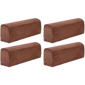 uxcell 4 Pcs Sofa Armrest Covers Stretch Couch Armrest Cover for Chairs Sofas Couch Arm, Scratch-Resistant Sofa Arm Cover, Coffee