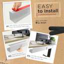 No-Screw Under Desk Cable Management Tray - Self-Adhesive Installation, Cord Management, Cable Tray, Under Desk Wire Organizer - White Set of 2