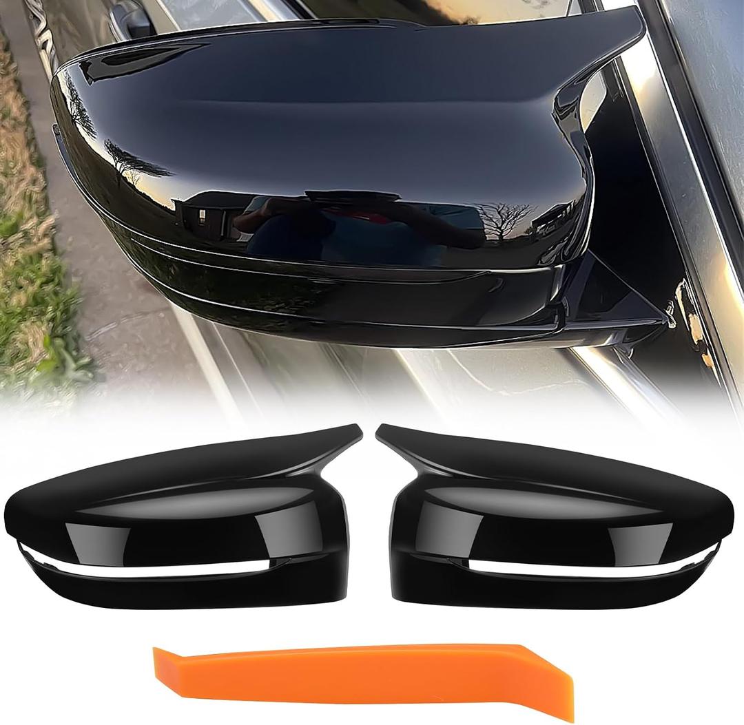 Glossy Black Mirror Cover Caps Rearview Side Mirror Covers Fit for BMW G20 G21 G30 G31 G11 G12 G14 G15 G16 2017 2018 2019 2020 2021 2022 Left Driver Side Right Passenger Side-2 PCS