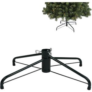 Metal Christmas Tree Stand 18 Inch Folding Xmas Tree Stand Base for 1-7.5 Ft, Replacement Tree Holder Fit Under 1.25 Inch 34mm Pole Xmas Tree