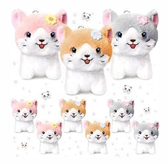 Zomiboo 9 Pcs Mini Cats Plush Toy Kitten Stuffed Animals Stuffed Cats Lot Tiny Stuffed Kitten Soft Plush Cats Doll Hanging Pendant Ornament for Backpacks, Handbags Keychains Pencil Cases (Cute Style)