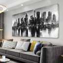 New York City Wall Art Brooklyn Bridge Wall Art For Living Room Print Modern Cityscape Canvas Art Wall Decor Paintings Picture For Bedroom Office Home Wall Decor Chicago Artwork For Walls 24 x 48 In