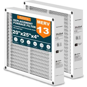 2-Pack 20x25x4 Air Filter Compatible with Honeywell FC100A1037, MERV 13 HVAC Furnace Filter Replacement, Actual Size:19.94"x24.86"x4.38"