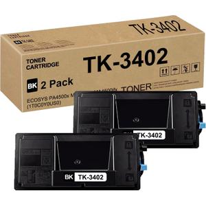 TK-3402 TK3402 Toner Cartridge Compatible for Kyocera TK-3402 TK3402K 1T0C0Y0US0 for ECOSYS PA4500x MA4500ix MA4500ifx Printer Black 2 Pack 12,500 Pages